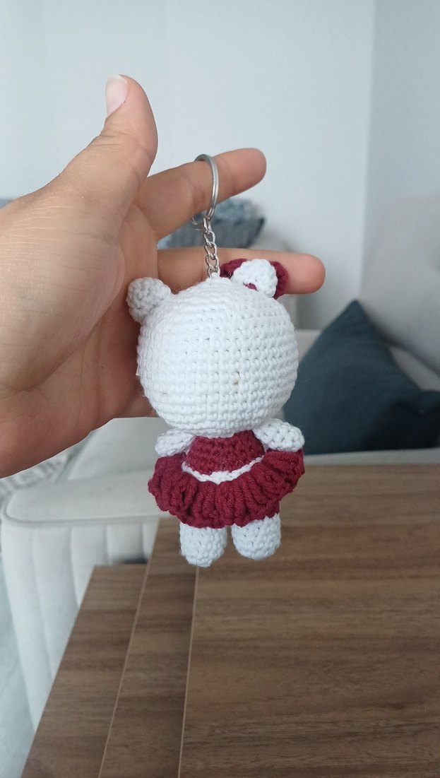 Renkli Örgü Kadın Anahtarlık - Görsel 2