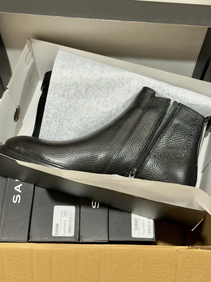Sarar Siyah Hakiki Deri Erkek Bot 42 - Görsel 5