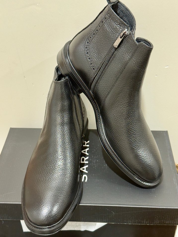 Sarar Siyah Hakiki Deri Erkek Bot 40 Numara - Görsel 4