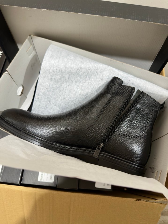 Sarar Siyah Hakiki Deri Erkek Bot 40 Numara - Görsel 5