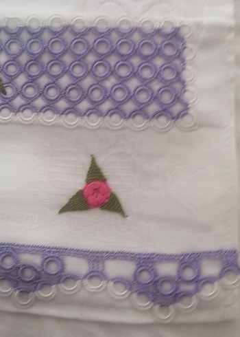 Beden Mor Nakışlı Havlu dantel çeyizlik havlu