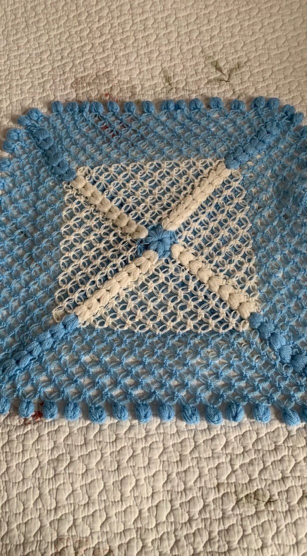 Mavi ve Beyaz Örgü Banyo Süngeri - Görsel 2