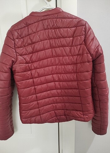s Beden bordo Renk Kısa şişme mont 
