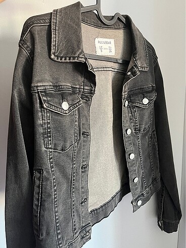 Pull and Bear Siyah Eskitme Pull&Bear Kot Ceket