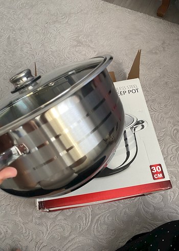 30 CM Derin Paslanmaz Çelik Tencere - Görsel 2