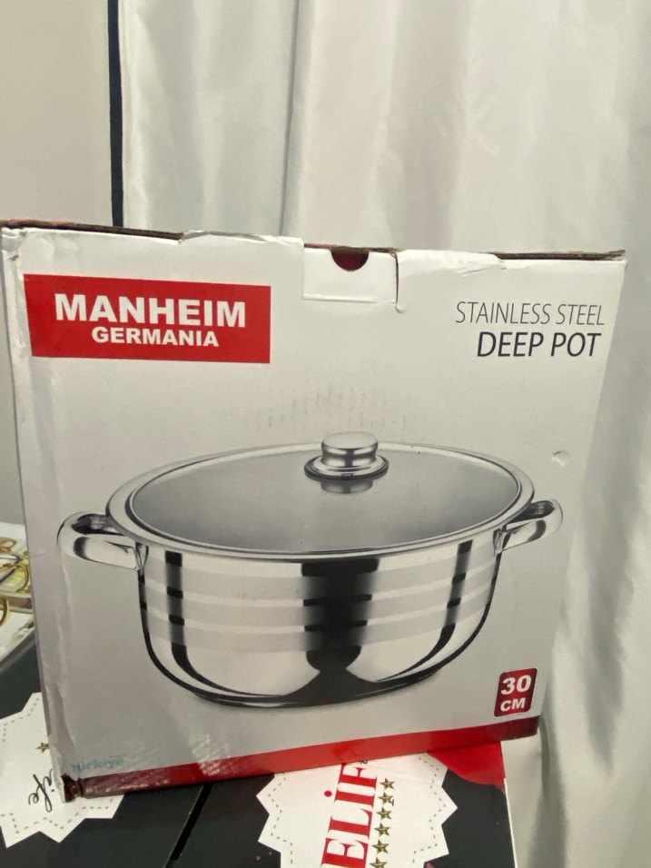 30 CM Derin Paslanmaz Çelik Tencere - Görsel 4