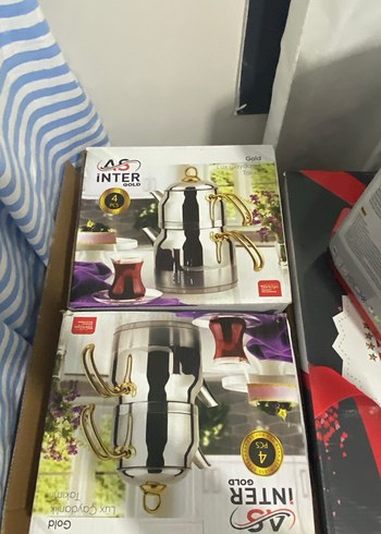 Altın Renkli Parlak Çaydanlık Takımı - Görsel 4