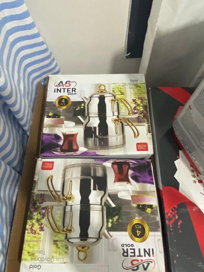 Altın Renkli Parlak Çaydanlık Takımı - Görsel 4