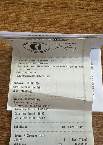 Pandora Gri R Harfli Charm - Görsel 3