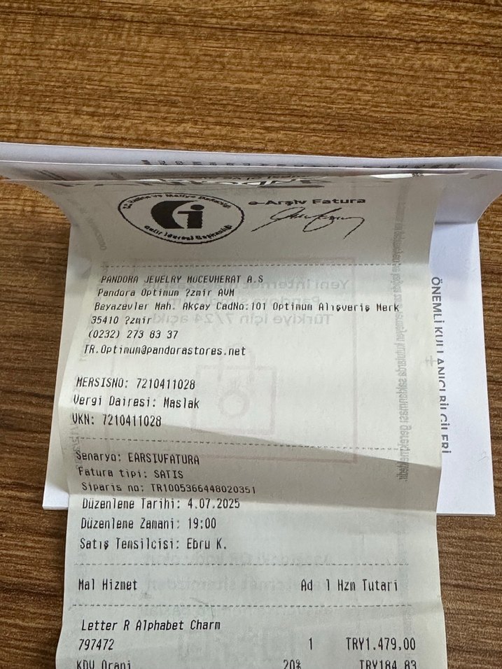 Pandora Gri R Harfli Charm - Görsel 3