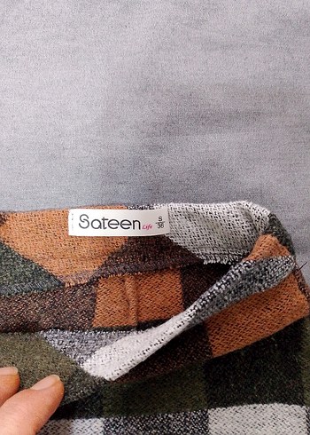 Bohem Kareli Örgü Midi Etek - Görsel 3