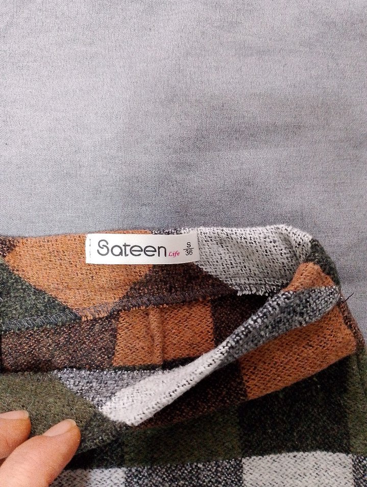 Bohem Kareli Örgü Midi Etek - Görsel 3