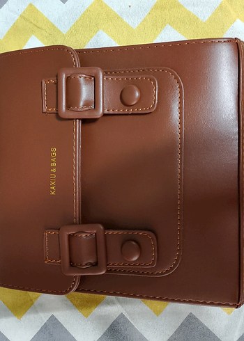 Kahverengi Deri Tokalı Kadın Çanta - Görsel 5