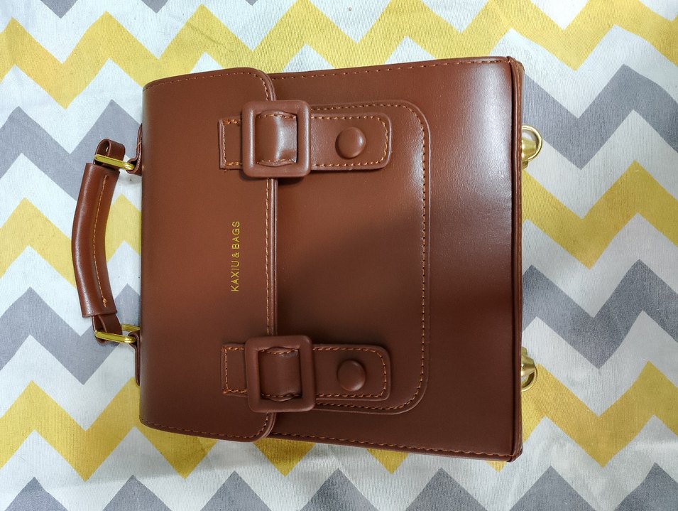 Kahverengi Deri Tokalı Kadın Çanta - Görsel 5