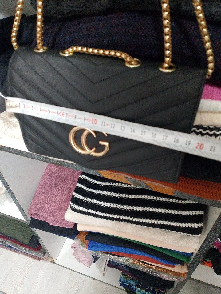 Zincir Detaylı Siyah Deri Kadın Çanta - Görsel 5