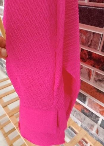 Pembe Pamuklu Düğmeli Kadın Gömlek - Görsel 3