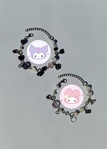 kuromi & melody çift bilekliği 