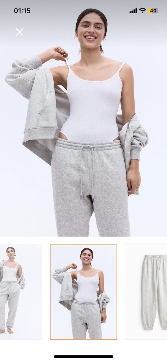 Gri Rahat Kesim Kadın Eşofman Altı - Görsel 2