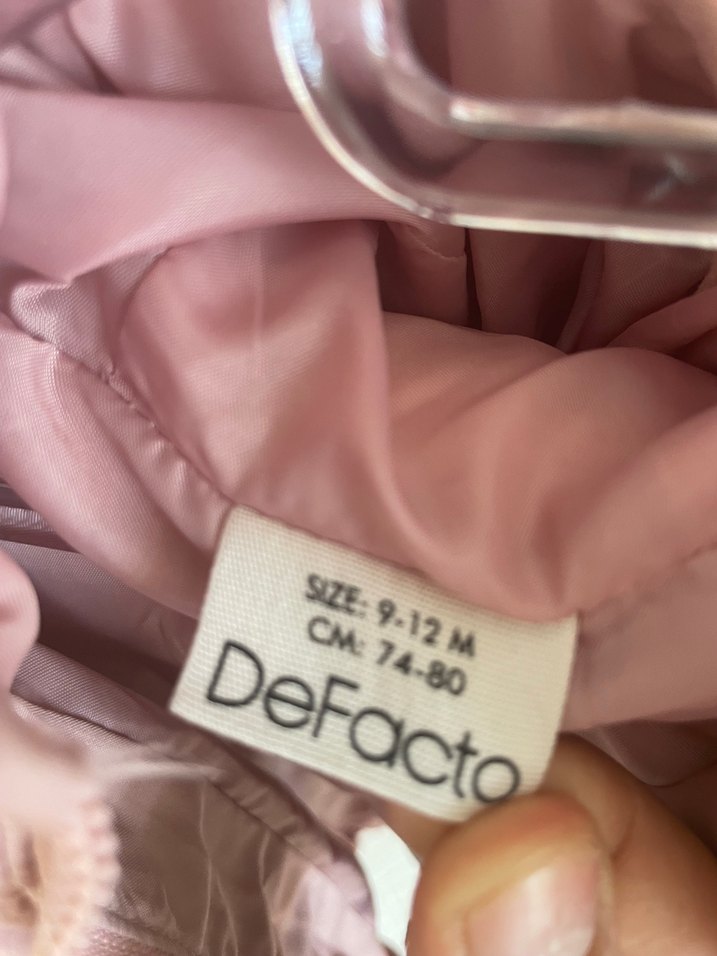 Kız Çocuk Pembe İnce Düğmeli Mont - Görsel 3