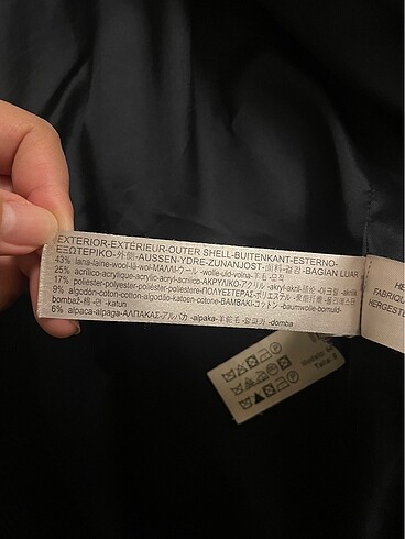 s Beden siyah Renk Massimo Dutti yünlü kaban