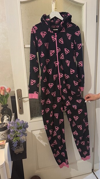 Kapüşonlu Polar Pijama Tulum