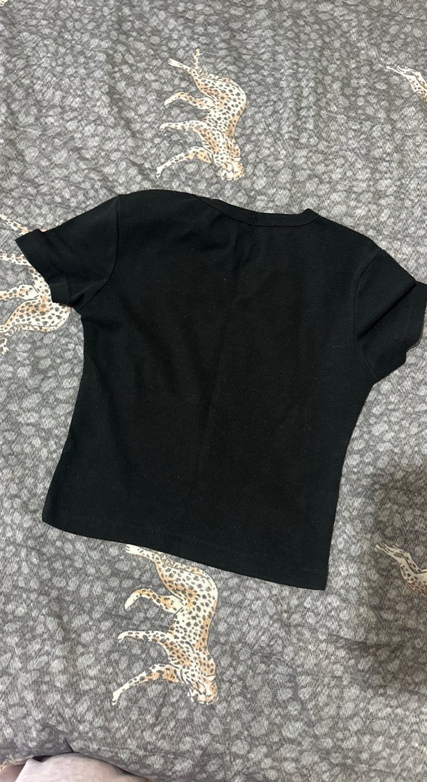 Mango Siyah Kısa Kollu Kadın Tişört - Görsel 3