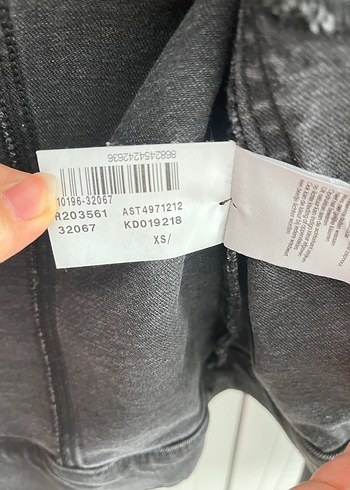 xs Beden Düğmeli Gri Çocuk Denim Ceket