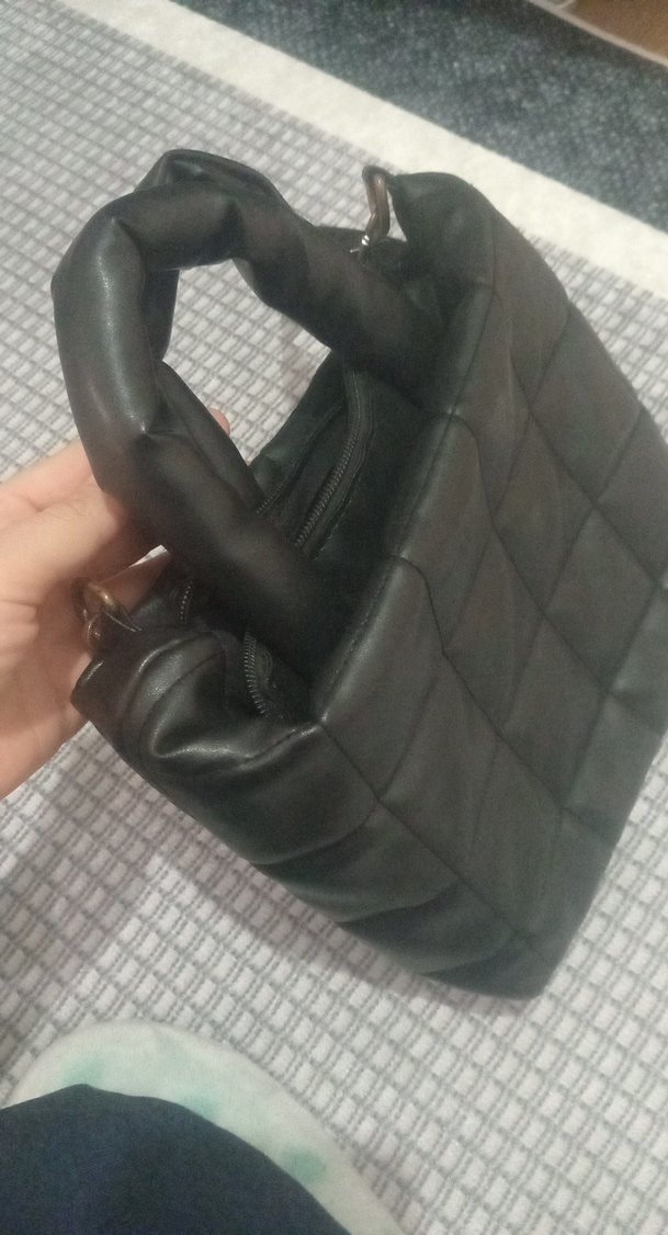 Sokak Stili Siyah Deri Kadın Çantası - Görsel 2