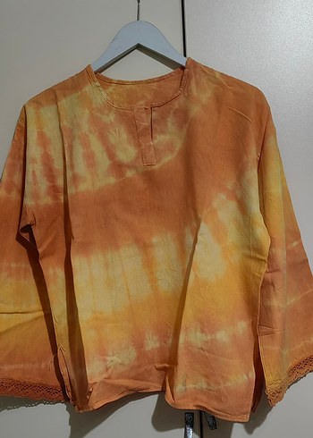 Batik Desenli Bohem Kadın Bluz