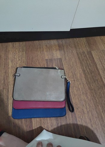 Fermuarlı Çok Renkli Deri Kadın Portföy Çanta