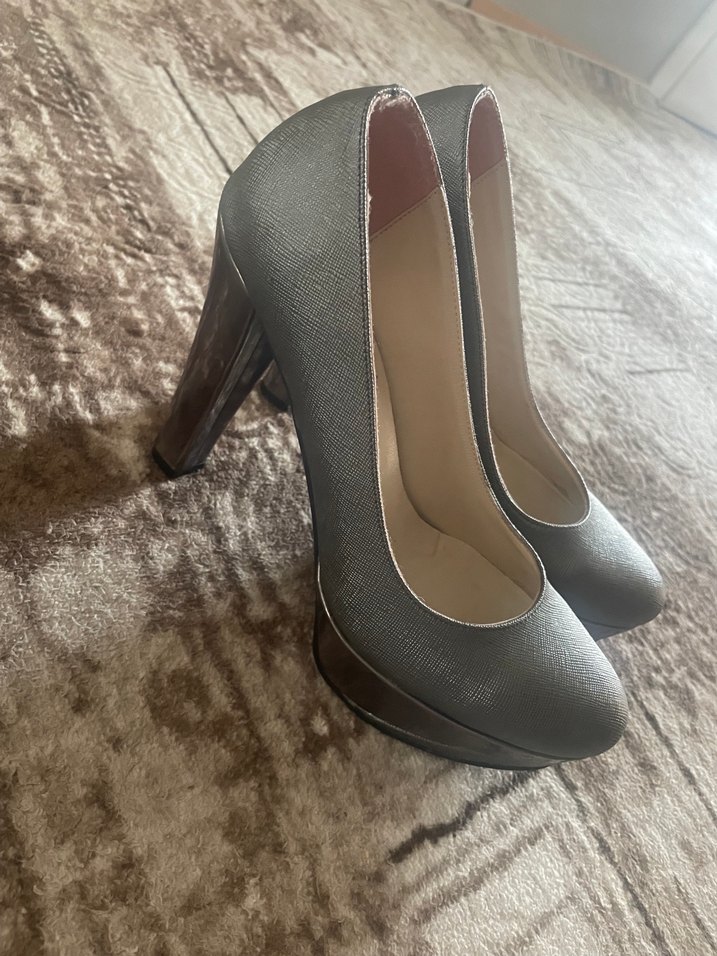 Gri Platform Topuklu Kadın Ayakkabı - Görsel 2
