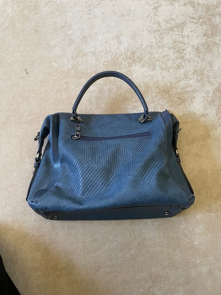 Mavi Süet Kadın Çanta Tokalı - Görsel 2