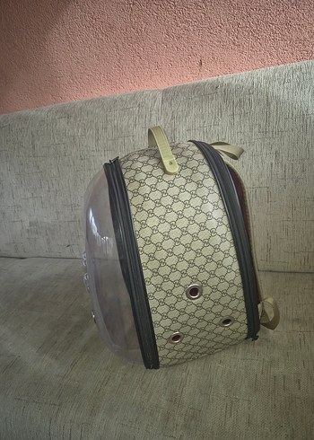 Kahverengi Şeffaf Kedi Taşıma Çantası - Görsel 2