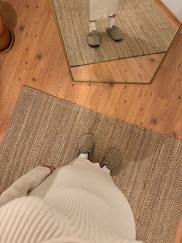 m Beden H&M krem elbise