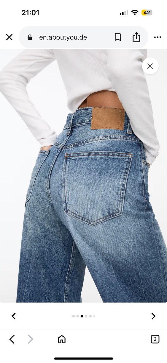 Pull and bear geniş paça jean - Görsel 3