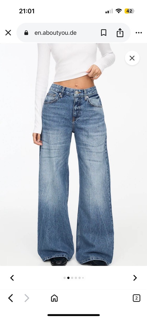 Pull and bear geniş paça jean - Görsel 2