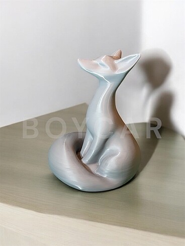 Dekoratif Hayvan Tilki Figürü - 3D Baskı