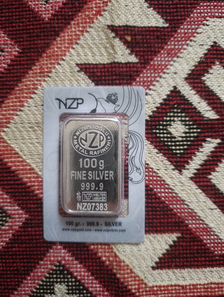 100g Ayar 999.9 Gümüş Metal Rozet - Görsel 3