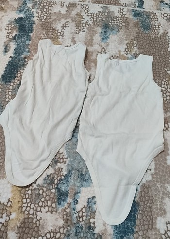 Pamuklu Beyaz Askısız Bebek Body - Görsel 3