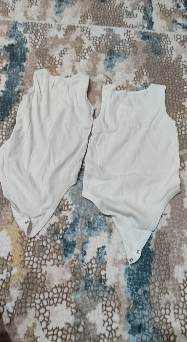 Pamuklu Beyaz Askısız Bebek Body - Görsel 2