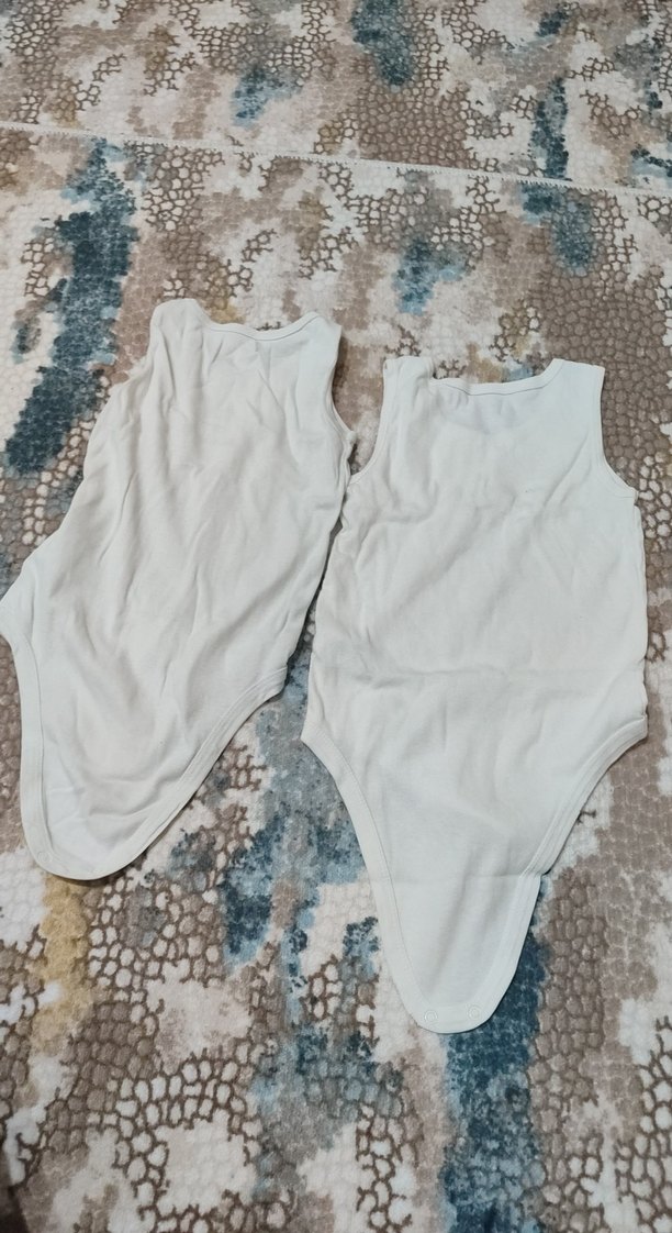 Pamuklu Beyaz Askısız Bebek Body - Görsel 3