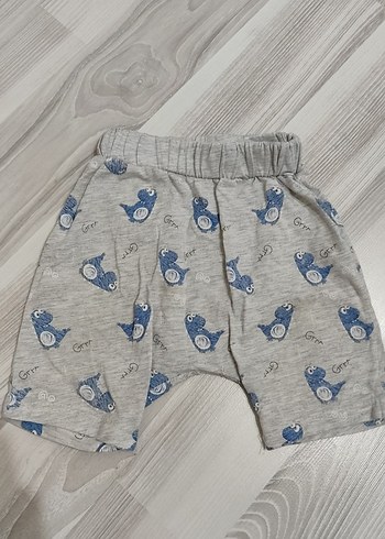 Erkek Çocuk Gri Örme Pamuklu Şort