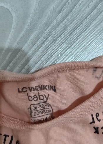 LC Waikiki Pembe Baskılı Örme Bebek Kısa Tulum