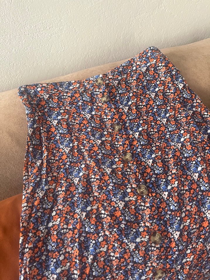 Bohem Çok Renkli Midi Etek - Görsel 4