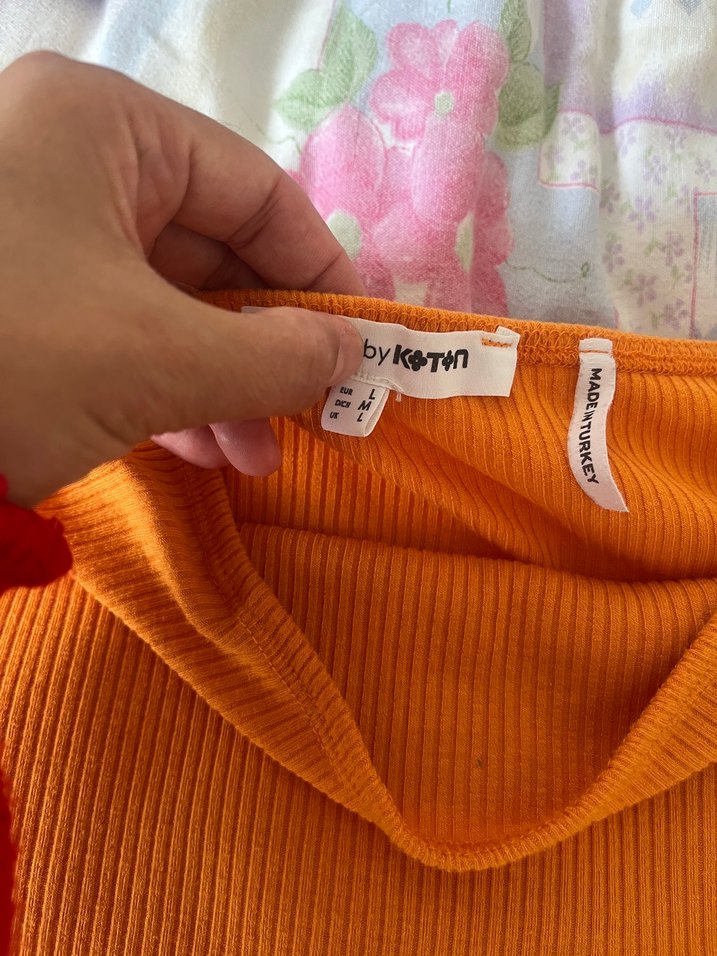 Turuncu straptez bluz - Görsel 2