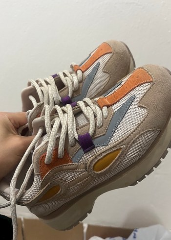 Yılan Desenli Çok Renkli Platform Topuklu Spor Ayakkabı - Görsel 4