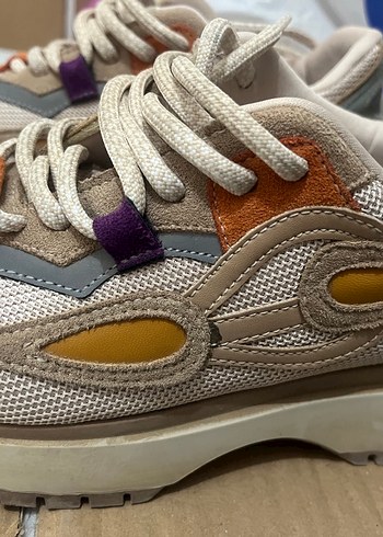 Yılan Desenli Çok Renkli Platform Topuklu Spor Ayakkabı - Görsel 2