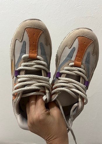 Yılan Desenli Çok Renkli Platform Topuklu Spor Ayakkabı - Görsel 5