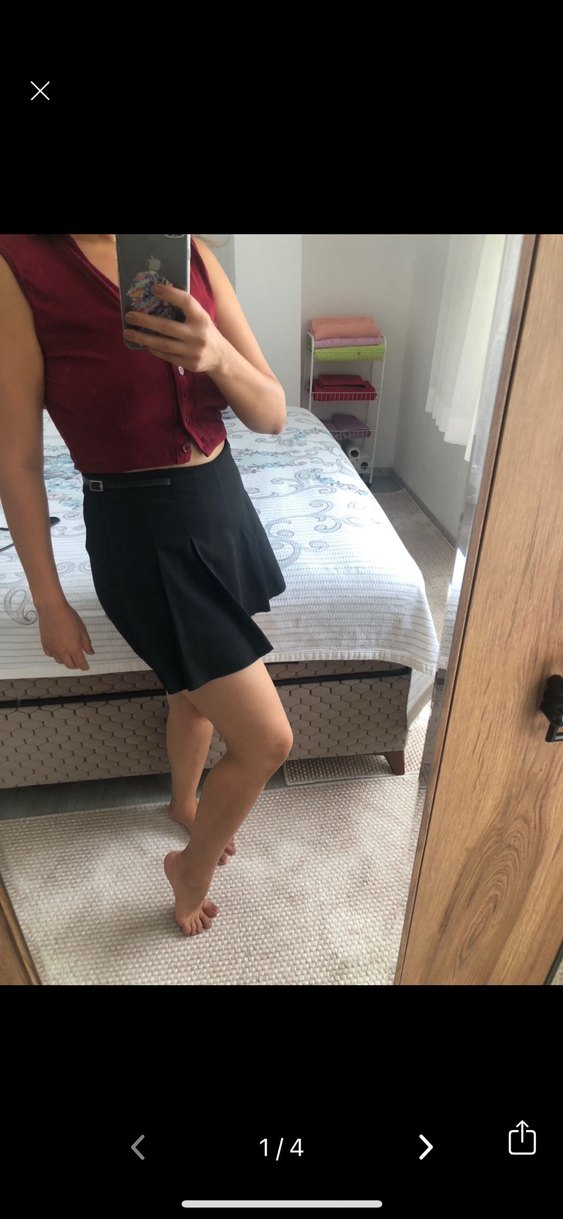 Siyah Pilili Mini Etek - Görsel 2