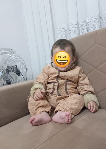 Düğmeli Erkek Çocuk Kahverengi Kaban - Görsel 3